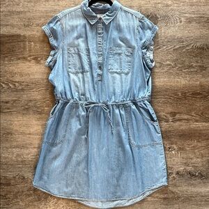 Sonoma Light Blue Denim Midi Shirt Dress